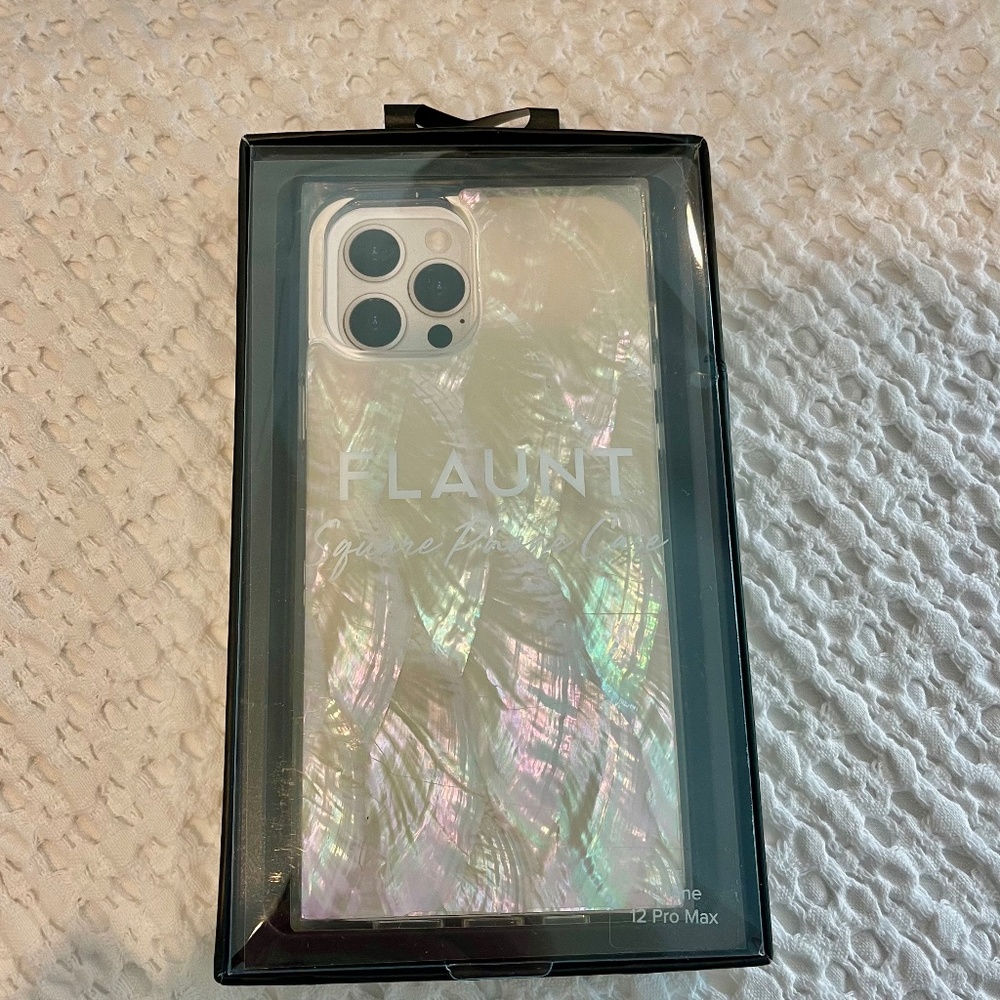 Flaunt Phone Case,Mother of Pearl SQUARE iPhone 12 Pro Max Case NWT